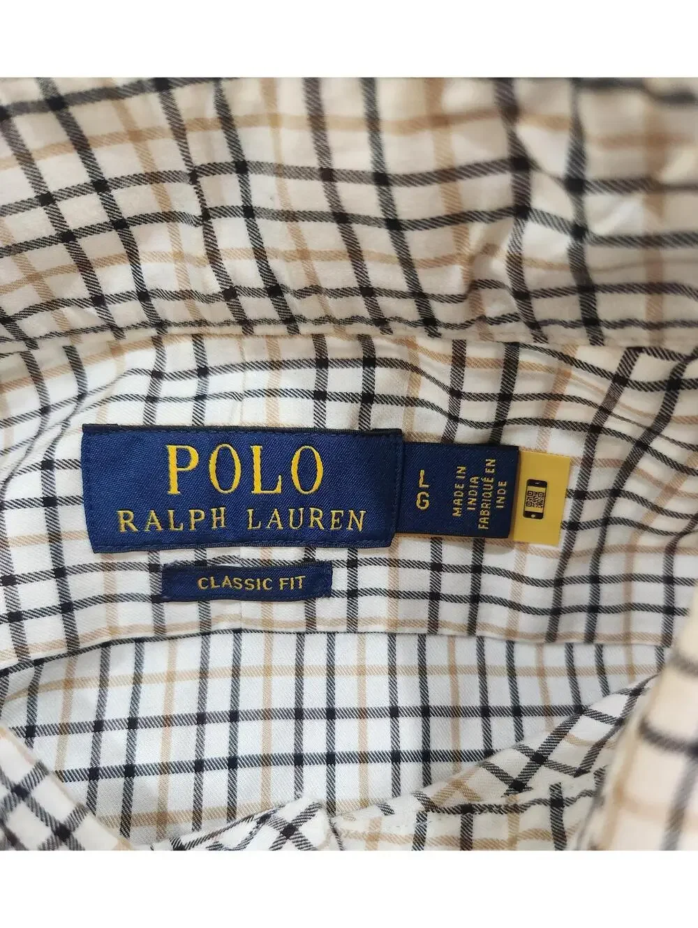 Polo Ralph Lauren Large Button-Down Shirt Plaid Long Sleeve Classic Fit Cotton